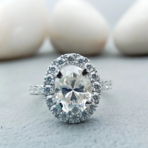 D'VINS JEWELS Trendy Classic Oval Cut VVS Lab Grown Engagement Ring 14K/18K Gold for Certified Prong Set for Wedding Party - Product Image 1