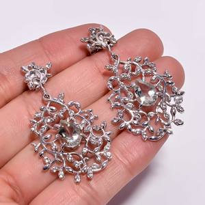 Pendientes colgantes de plata de ley 925 espléndidos, calidad AAA, piedra preciosa de circón de amatista verde Natural para boda y fiesta - Product Image 3