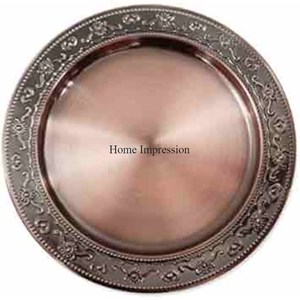 Assiettes de présentation de couleur noire finition de forme ronde aspect attrayant pour mariages et fêtes décoration de table - Product Image 3