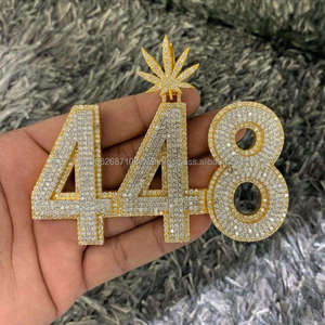 Joyería Hip Hop personalizada VVS Lab Grown Diamonds 925 Sterling Silver 3D Letter Pendant Jewelry - Product Image 1
