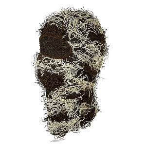 Nouveau hiver Logo personnalisé floue herbeux un trou tricot camouflage couverture complète masque de Ski en détresse cagoule masque de Ski - Product Image 6