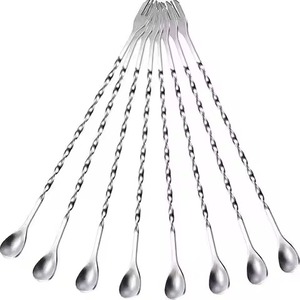 Agitador de cóctel de acero inoxidable de alta calidad, cucharas giratorias portátiles reutilizables para Bar de Hotel, uso en fiestas, alta demanda - Product Image 2