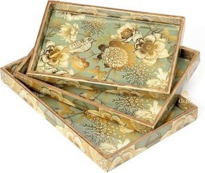 Eco-Friendly Handmade MDF Serving Tray Waterproof <b>Enamel</b> Wood for Coffee Rectangular Shape Handicraft Design - Product Image 5