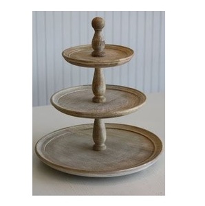 Calidad exclusiva Vintage Olive Wood Cake Stand Hotel Proveedores Vajilla-Herramienta de soporte de pastel de madera - Product Image 2
