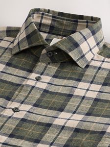Chemise en flanelle pour homme, boutonnée, coupe classique, manches longues, chemise en flanelle à carreaux décontractée - Product Image 6