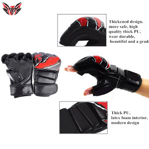 Training Wear Design CHeap Men 2023 Half Finger Covergae Design <b>Leather</b> Martial Arts MMA <b>Gloves</b> - Product Image 6