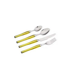 Couverts Couverts Avec Manche En Résine Accueil Hôtels Table Vaisselle En Acier Miroir Ustensiles Cuillères De Service Ensemble - Product Image 1