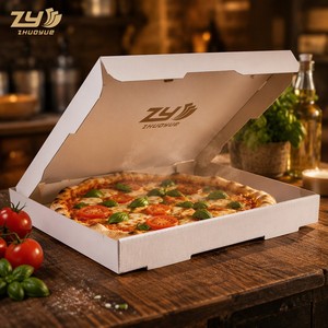 Boîte à <span class=keywords><strong>pizza</strong></span> personnalisée avec impression <span class=keywords><strong>de</strong></span> logo, 6, 8, 10, 12 pouces, en carton ondulé recyclable, qualité alimentaire, <span class=keywords><strong>emballage</strong></span> à emporter pour restauration rapide - Product Image 1