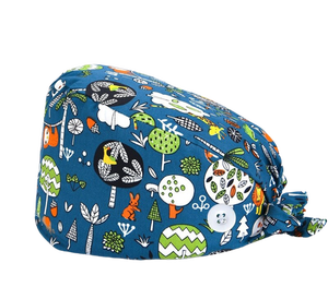 Gorros Quirúrgicos de Algodón Estampado KATBROS INDUSTRY para Personal Hospitalario, Unisex, con Diseños de Corazones y Animales, Tejido Sin Costuras - Product Image 4