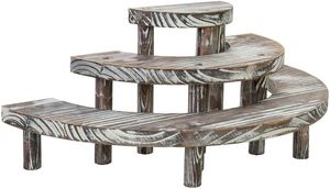 Modern Luxury Antique Rustic Wood 3 Layers Semi-Circle Cake <b>Cupcake</b> <b>Stand</b> in Wholesale Price - Product Image 3