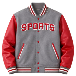 Chaqueta Universitaria de Béisbol Estilo Letterman, 100% Genuina, Mangas de Cuero, Forro Interior Acolchado con Parches Únicos - Product Image 1