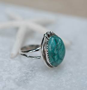 Natural Turquoise Gemstone Ring-protective Stone-handmade Ring-925 <b>Solid</b> Sterling <b>Silver</b>-party Wear Ring--wholesale Ring - Product Image 6
