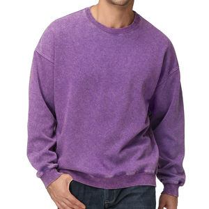 Sweat-shirts surdimensionnés en gros pour hommes, streetwear, poids lourd, coton mélangé, sweat-shirt surdimensionné pour hommes - Product Image 3