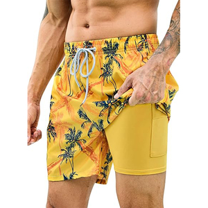 กางเกงชายหาดแฟชั่นระบายอากาศได้ดีสองชั้นสำหรับผู้ชายกางเกงขาสั้นเล่นกีฬาฟิตเนสลำลองออกกำลังกายฟิตเนส - Product Image 1