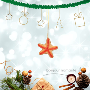 Decorazioni fatte a mano a tema per vacanze in spiaggia con ornamenti natalizi di stelle marine per la collezione di statuette e giocattoli di Natale - Product Image 2
