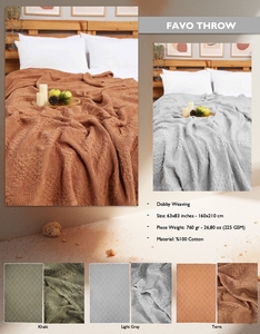 DAFNI BIG PAZAR Cubrecama de Algodón 100% Transpirable, Tejido Jacquard, Liso Teñido, con Borlas de Gamuza, 200x230cm, Peso Medio 300g/m - Product Image 5