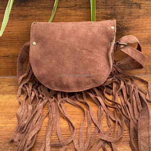 New High Quality Suede Cowhide Leather <b>Handbag</b> for Women's Western New Luxury Genuine Leather Fringe Purse Fashion Shoulder Bags - Product Image 4