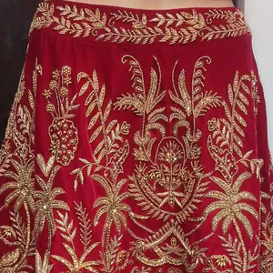 STYLISH HEAVY EMBROIDERY on EVENING PARTY-WEAR SHORT SKIRT DRESS WITH CRYSTAL GLASS <b>BEADS</b>,<b>THREAD</b> WORK for PARTY-WEAR @ 2024 - Product Image 1