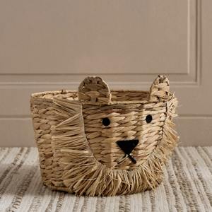 Round <b>water</b> <b>hyacinth</b> <b>basket</b> woven in a lion pattern Handmade Storage <b>Basket</b> Wholesale eco-friendly Made in Vietnam - Product Image 2