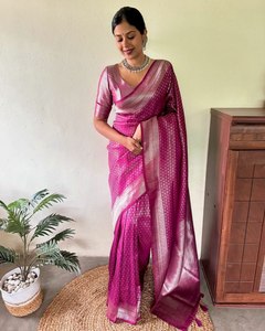 Festival Wear Última llegada Matka Silk Copper Zari & Jacquard Border Work Sari Para Boda y fiesta para mujer - Product Image 4