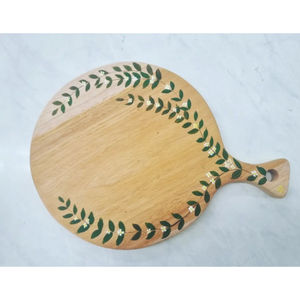Tabla de Cortar Redonda de Madera de Acacia y Resina de Lujo, Diseño de Olas del Océano, Tabla de Queso de Resina, Tabla de Cortar Ecológica con Mango - Product Image 6
