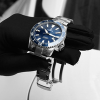 Montre de plongée automatique étanche pour hommes en acier inoxydable Movt mains lumineuses 200m