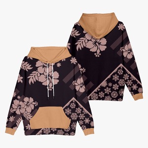 Sudadera de algodón y seda pesada para mujer, Sudadera negra de gran tamaño con capucha, estampado por sublimación, informal, Otoño/Invierno activo - Product Image 4