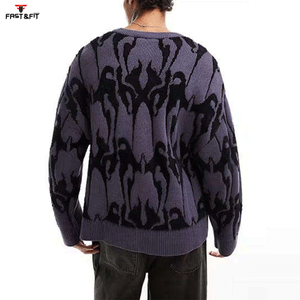 Suéter Largo de Lana y Cachemira para Hombre, Tejido Personalizado, con Logotipo Personalizado en la Parte Delantera, Transpirable, Antiarrugas, para Invierno, Precio al por Mayor - Product Image 4