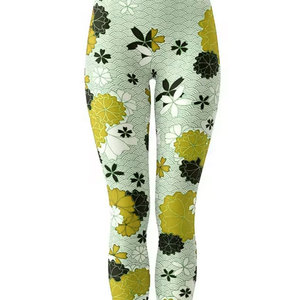 Hot New taille haute 100% coton Yoga Leggings pour femmes Sublimation imprimé précipité bout à bout levage Gym Sport Style - Product Image 3