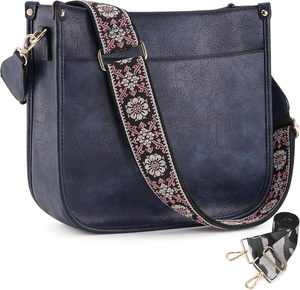 Bolso bandolera de cuero de Color sólido de estilo Retro para mujer, bandolera clásica multifuncional con correa para el hombro elegante - Product Image 3