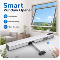 Actuador Eléctrico de Cadena para Ventanas Pivotantes, Sistema de Automatización de Ventanas de Bajo Ruido DC24V, Sensor de Viento Resistente al Fuego