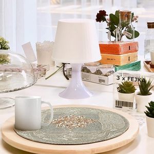 Handcrafted <b>Round</b> Beaded <b>Placemats</b> for Dining Table Wedding Christmas Decoration Family Gathering Parties - Product Image 3