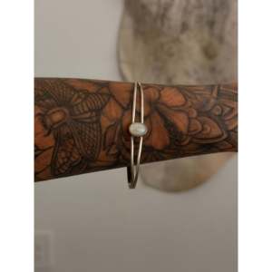 Navajo Handmade Moonstone & Sterling Silver Fashion Cuff Bracelet - Product Image 2