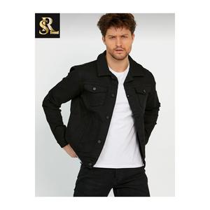 Giacca in Denim nera Slim Fit da uomo