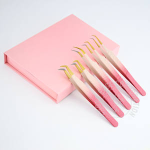 Custom Fiber Tip Eyelash Extension Tweezers 14cm Isolation Curved Classic 45 Lash Stainless Steel Nonslip Lash <b>Tool</b> Professional - Product Image 1