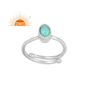 Vente chaude Fine Sterling Silver Natural Arizona Turquoise Gemstone Bague empilable Fabricant de bijoux personnalisés - Product Image 1