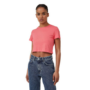 Top corto personalizado para mujer, camisetas transpirables, gran oferta, Top corto para mujer, camisetas lisas para gimnasio, ropa informal, Top de manga corta - Product Image 1