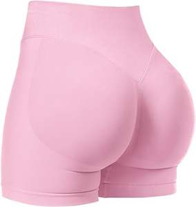 Short de motard pour femme avec poches Taille haute Contrôle du ventre Spandex Workout Yoga Athletic Gym Shorts - Product Image 5
