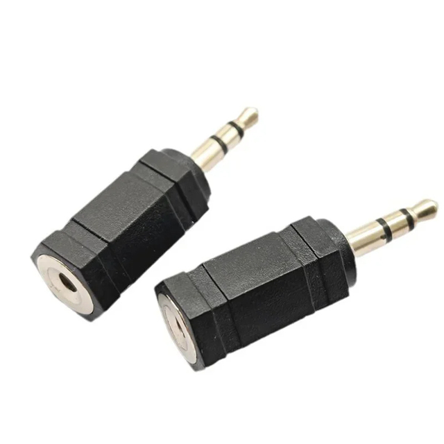 2.5mm or 3.5mm Stereo Male Plug to 2.5 or 3.5 Female Jack Audio Converter Adapter Connector for Microphone