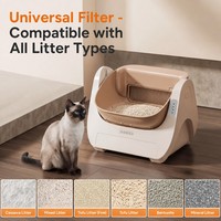 Bac à litière automatique intelligent pour chat, en plastique ABS écologique, grande capacité 10 kg, contrôle par application, filtre universel en maille pour litière