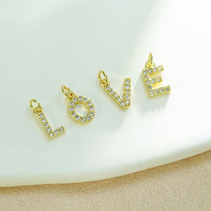 마이크로 포장 펜던트 포장 매력 팔찌 Diy 귀걸이 매력적인 부분 팔찌 액세서리 펜던트 편지 매력 골드 DIY 목걸이 - Product Image 3