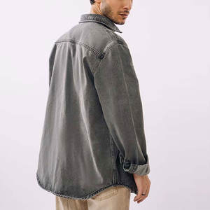 Camisa vaquera de estilo Vintage para hombre de algodón 100% de alta calidad, informal transpirable para uso al aire libre en temporada de primavera, teñido liso - Product Image 5