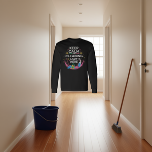 เสื้อยืดแขนยาวสำหรับพนักงานทำความสะอาด แม่บ้าน แม่บ้านรับจ้าง ผู้ดูแลทรัพย์สิน-สำหรับงานบริการทำความสะอาด เสื้อยืดโปรโมชั่น - Product Image 3