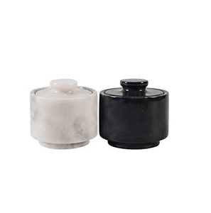 โถใส่น้ำตาลลายหินอ่อน,โถเครื่องเทศขวดพริกไทยเกลือขวดแก้วปรุงรสพร้อมถาดไม้และขนาดที่กำหนดเอง - Product Image 5