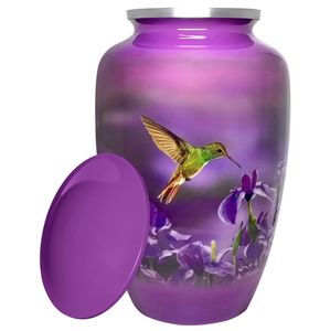 Urnas de cremación grandes de Colibrí púrpura moderno funerario Metal cerámica Ángel mármol moderno latón aluminio vidrio único entierro 2025 - Product Image 1