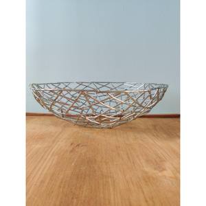Sculpture Vintage Bol en Fil d'Acier Inoxydable Bol à Fruits Décoratif Bol à Fruits Moderne Personnalisé - Product Image 1