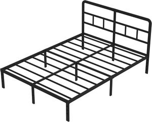 โครงเตียงโลหะแบบเต็มพร้อมหัวเตียงแผ่นเหล็กที่แข็งแรงไม่จำเป็นต้องใช้สปริงกล่องปราศจากเสียงรบกวนประกอบง่ายสีดำ - Product Image 2