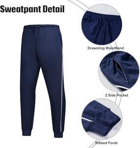 Men's Casual Solid 2-Piece Tracksuit with Zip-Up Hoodie & Fleece <b>Jogger</b> Sweatpants Breathable Winter Warmth - Product Image 3
