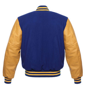 Hommes de haute qualité Letterman Plain Logo personnalisé Varsity Versity Designer Bomber moto fabricant de vestes en cuir de luxe - Product Image 2