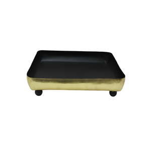 Plateau de service au design de luxe couleur or Design moderne plateau carré en métal en fer pour ustensiles de cuisine décoratif pour la maison fait à la main - Product Image 3